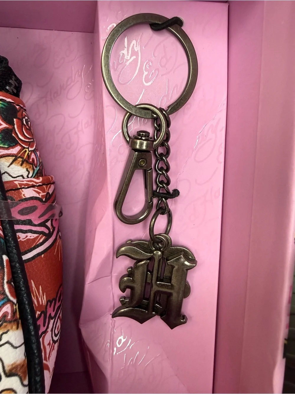NWT Ed Hardy Y2K Skull Rose Convertible Wristlet Key Ring & Lipstick Liner Set